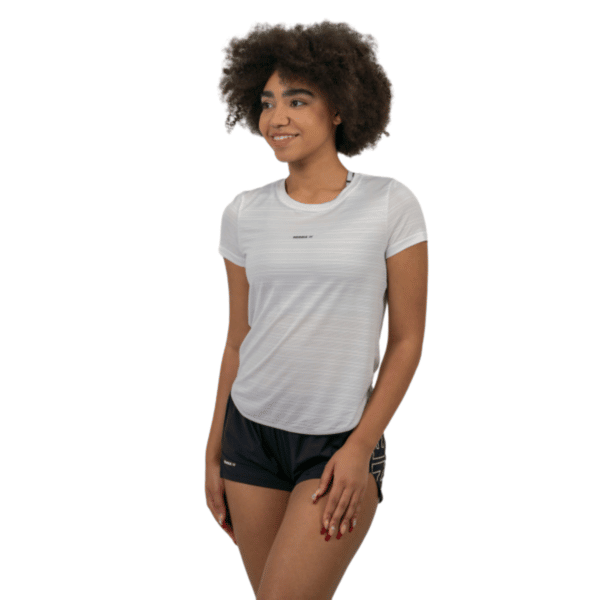 NEBBIA Activewear T-shirt "Airy with Refklective Logo White 438